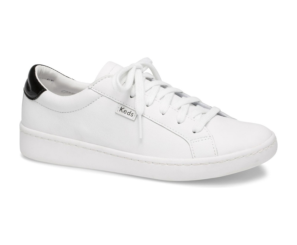 Womens Keds Sneakers - Ace Leather - White - 1238-UAEZC